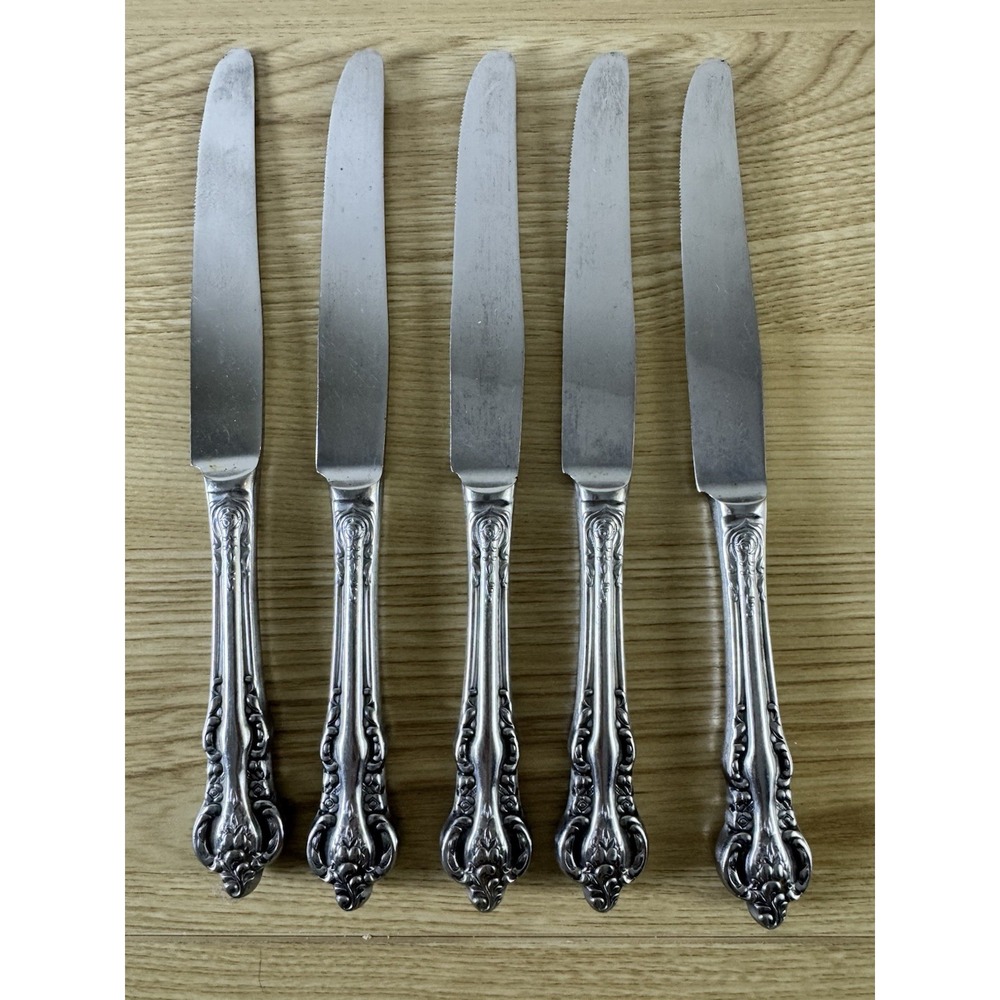 Vintage Stanley Roberts Lady JoAnn  Dinner Knives Set of 5 Stainless Japan